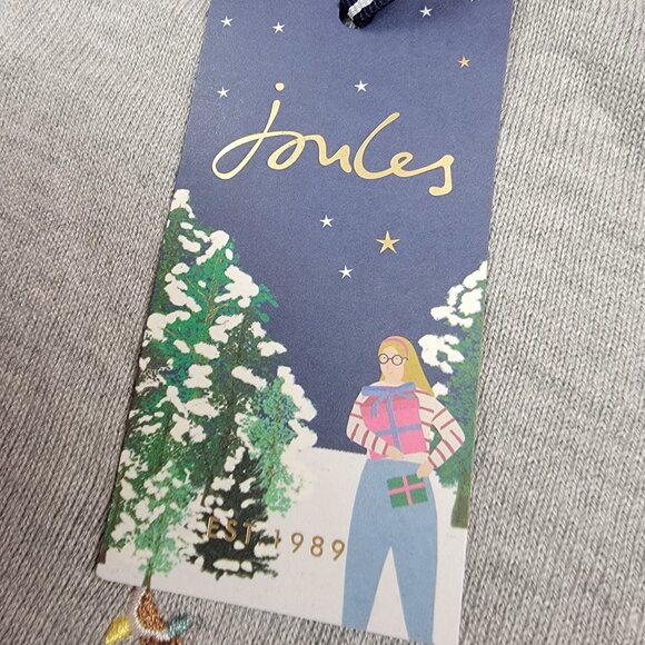 Joules Mariella Dachshund Sweater Women’s 6 Gray Cotton Embroidered - Picture 3 of 16